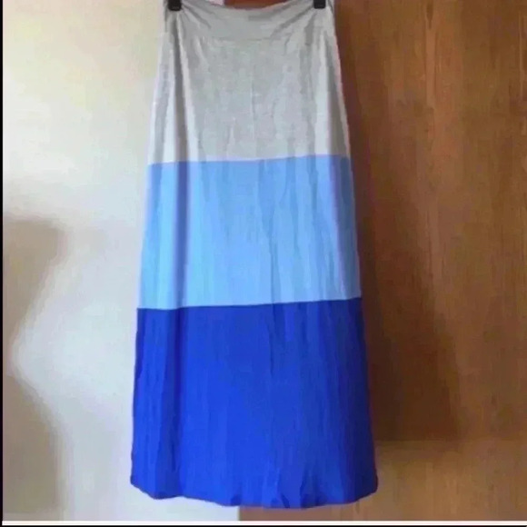 NEW color block maxi skirt with gray, light blue, and royal blue colors! - Picture 4 of 4